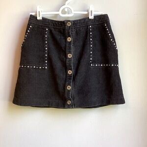 Black Corduroy studded mini skirt  Juniors